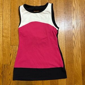Kate Spade X Beyond Yoga Pink, White, and Black Tank Top With Bow Detailing